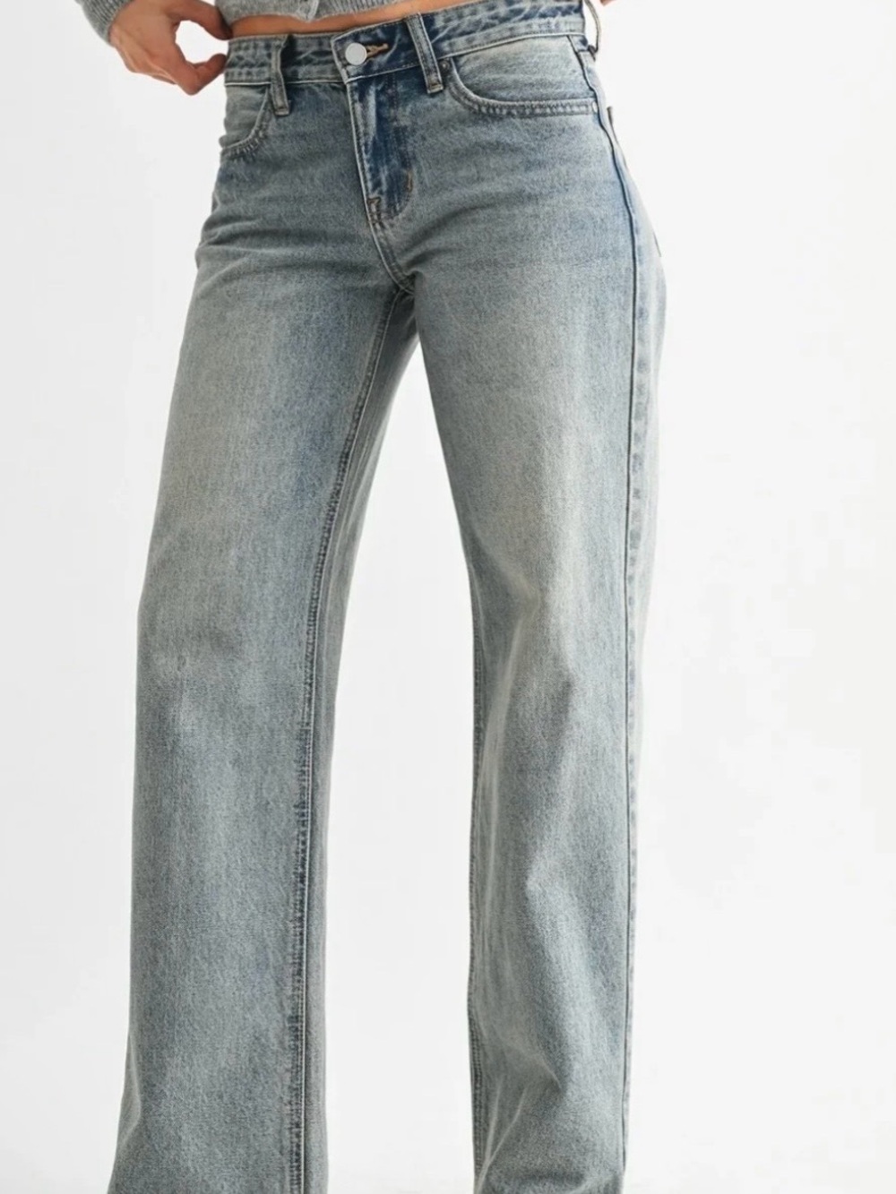 Just Black Straight Leg Jeans in Light Blue Wash
